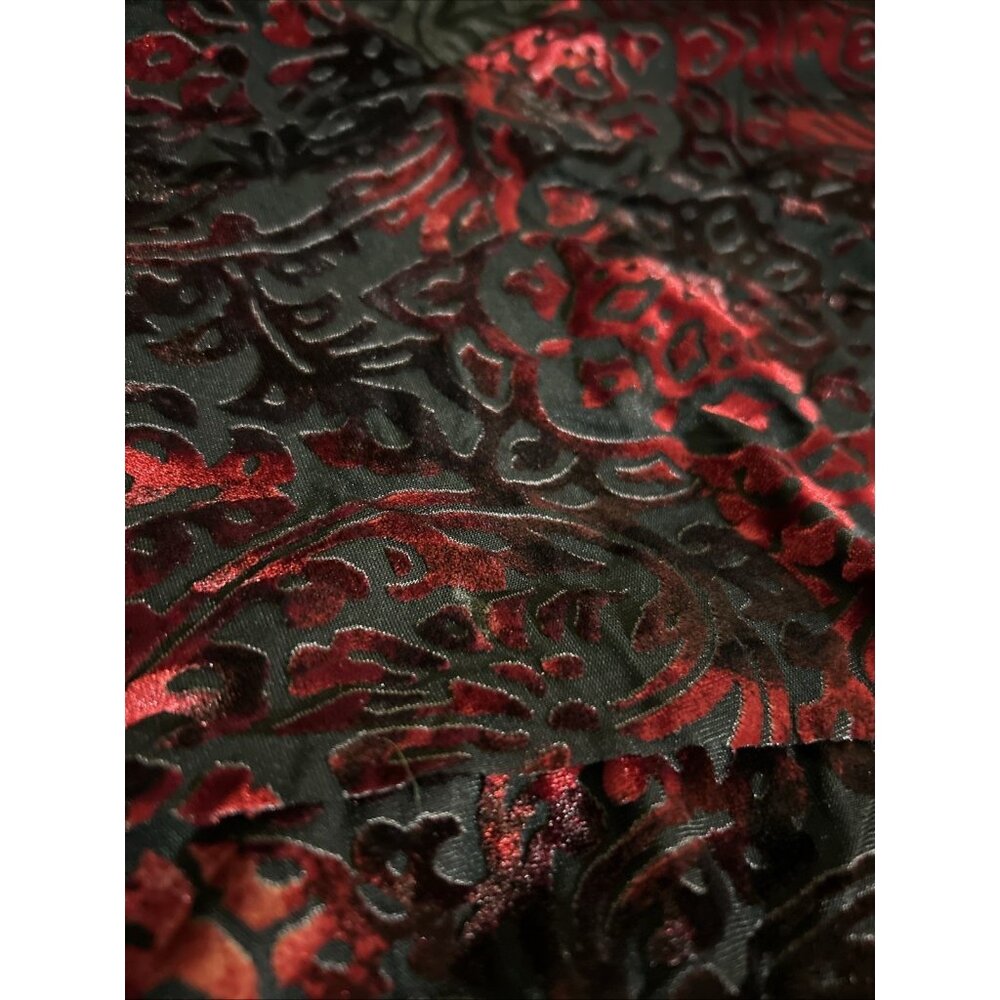 Dress Barn Floral Mesh Top Burnout Velvet Gothic Grunge Whimsigoth Y2K Sz 1X - Picture 12 of 12